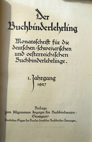 Lot 562, Auction  118, Buchbinderlehrling, der, Monatsschrift