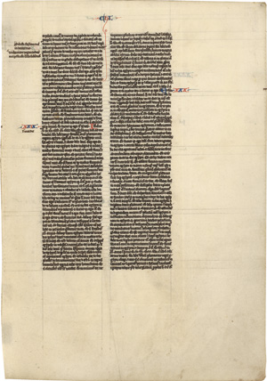 Lot 1005, Auction  118, Biblia latina, Einzelblatt aus einer lateinischen Bibelhandschrift auf Pergament. 