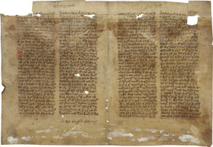 Lot 1009, Auction  118, Jacobus de Voragine, Sermones de tempore. Doppelblatt einer lateinischen Handschrift auf Pergament. 