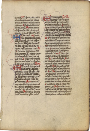 Lot 1012, Auction  118, Biblia latina, Einzelblatt aus einer lateinischen Perlschrift-Bibelhandschrift auf Pergament