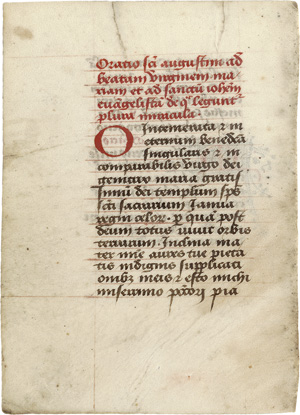 Lot 1013, Auction  118, Horae Beatae Mariae Virginis,  Einzelblätter aus einer lateinischen Miniatur-Handschrift 