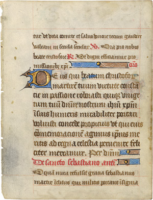 Lot 1014, Auction  118, Horae Beatae Mariae Virginis, Einzelblatt aus einer lateinischen Handschrift in brauner und roter Tinte auf Pergament. 