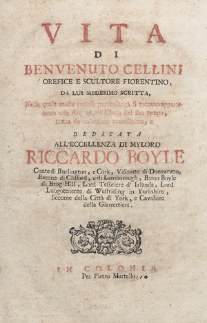 Lot 1138, Auction  118, Cellini, Benvenuto, Vita di Benvenuto Cellini (EA)