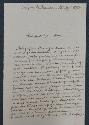 Lot 2010, Auction  118, Ebers, Georg, Brief 1890 über Sacher-Masoch