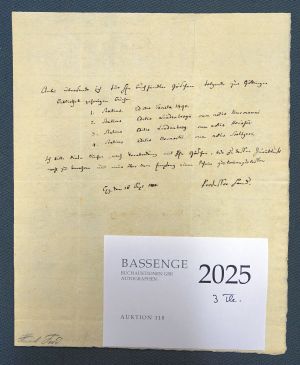 Lot 2025, Auction  118, Hand, Ferdinand Gotthelf, 3 Schriftstücke
