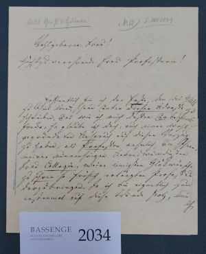 Lot 2034, Auction  118, Schütz, Christian Gottfried, Brief 1823