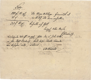 Lot 2036, Auction  118, Wieland, Christoph Martin, Signiertes Schriftstück 1784