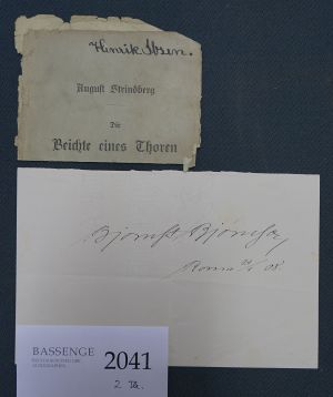Lot 2041, Auction  118, Ibsen, Henrik, Namenszug auf Buchumschlag + Beigabe