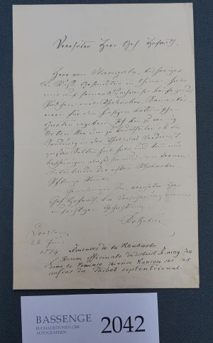 Lot 2042, Auction  118, Kotzebue, Wilhelm von, 2 Briefe an Ludwig Reichenbach