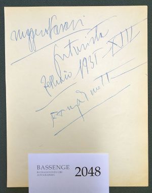 Lot 2048, Auction  118, Marinetti, Filippo Tommaso, Albumblatt 1931