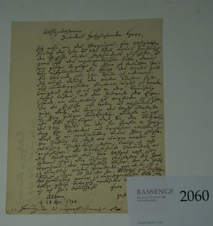 Lot 2060, Auction  118, Stöver, Dietrich Heinrich, Brief 1792