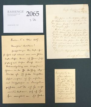 Lot 2065, Auction  118, Trojan, Johannes, Brief 1887 + Beigaben