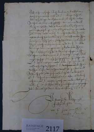 Lot 2117, Auction  118, Wolfgang, Fürst zu Anhalt-Köthen, Brief 1557