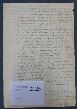 Lot 2125, Auction  118, Geschriebene Zeitung von 1593, Französisches Manuskript