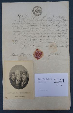 Lot 2141, Auction  118, Hardenberg, Carl August Fürst von, Urkunde 1817