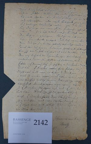 Lot 2142, Auction  118, Kanitz, Hieronimus von, Brief 1676 an Thurneysser von Thurn