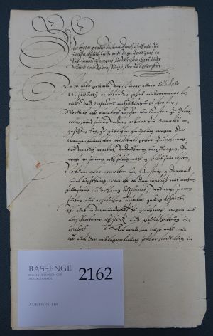 Lot 2162, Auction  118, Johann Ernst, Herzog von Sachsen-Eisenach, Brief 1612