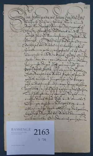Lot 2163, Auction  118, Johann Ernst, Herzog von Sachsen-Eisenach, Urkunde 1621