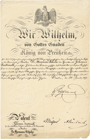 Lot 2177, Auction  118, Wilhelm I., Deutscher Kaiser, Urkunde 1871 + Beigaben