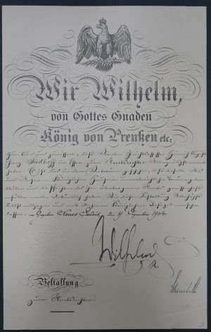 Lot 2179, Auction  118, Wilhelm II., Deutscher Kaiser, Urkunde 1904
