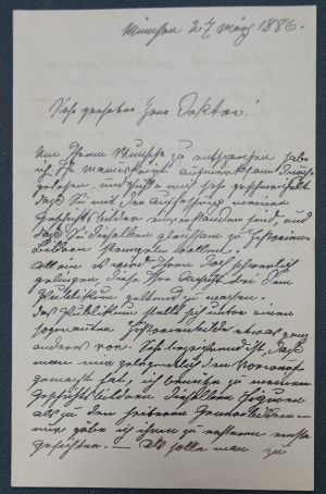Lot 2188, Auction  118, Defregger, Franz von, Brief 1886