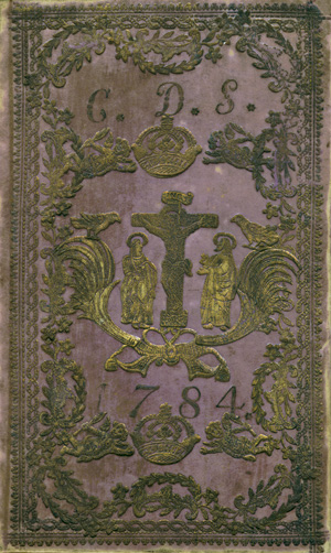 Lot 2327, Auction  118, Pergamentband des späten 18. Jahrhunderts, mit reicher figürlicher und ornamenatler Deckelvergoldung