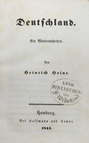 Lot 2351, Auction  118, Heine, Heinrich, Deutschland. Ein Wintermährchen