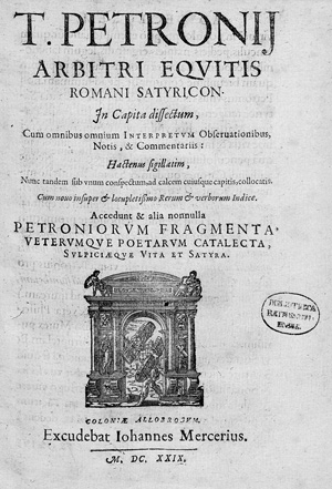 Lot 2393, Auction  118, Petronius Arbiter, Titus, Satyricon (1629)