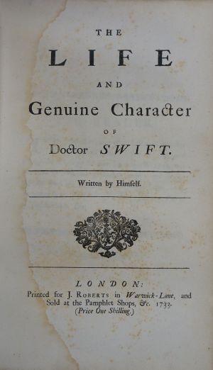 Lot 2414, Auction  118, Swift, Jonathan, The life and genuine character of Doctor Swift