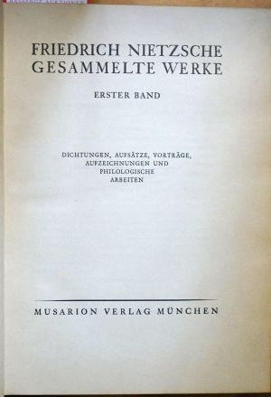 Lot 2442, Auction  118, Nietzsche, Friedrich, Gesammelte Werke. Musarionausgabe