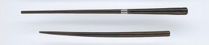 Lot 2629, Auction  118, Crooks, J. F., Dunkelbrauner konischer Edelholzstab mit Manschette aus versilbertem Metall