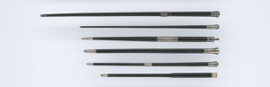 Lot 2712, Auction  118, Schwarzlack-Taktstöcke, 6 Taktstöcke in schwarze lackierte Holz mit Beschlägen aus verschiedenen Materialien