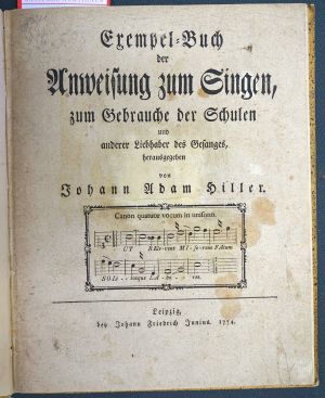 Lot 2753, Auction  118, Hiller, Johann Adam, Exempel-Buch der Anweisung zum Singen