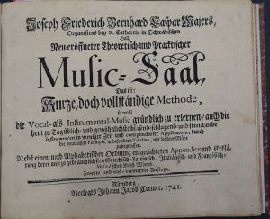 Lot 2757, Auction  118, Majer, Joseph Friedrich Bernhard Caspar, Neu-eröffneter theoretisch- und praktischer Music-Saal