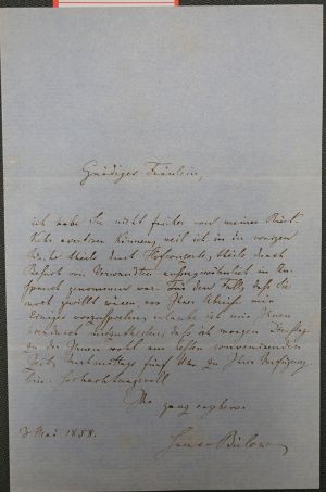 Lot 2783, Auction  118, Bülow, Hans von, Brief 1858