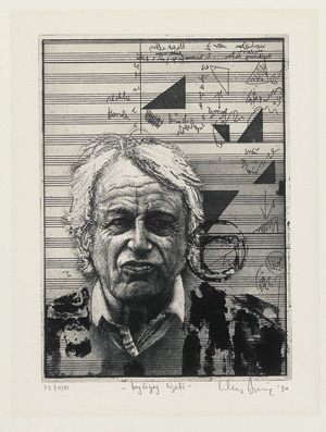 Lot 2944, Auction  118, Ligeti, György, Notenbilder. Kunstmappe mit sechs Faksimiles und Porträt-Radierung