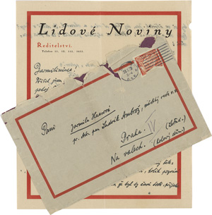 Lot 3012, Auction  118, Kisch, Egon Erwin, Brief. Brünn, 24. Oktober 1923