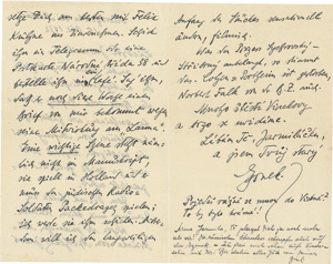 Lot 3072, Auction  118, Kisch, Egon Erwin, 4 eigenhändige Briefe an Jarmila Haasová in deutscher (3) und tschechischer (1) 