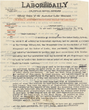Lot 3096, Auction  118, Fisher, John, Masch. Brief mit Unterschrift Sydney, 20. Mai 1938