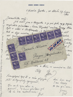 Lot 3102, Auction  118, Kisch, Egon Erwin, Eigenhänder Brief. New York 27. Februar 1946.