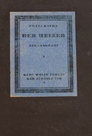 Lot 3538, Auction  118, Kafka, Franz, Der Heizer. Ein Fragment (3. Ausgabe)