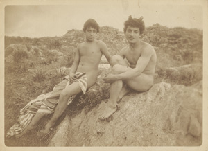 Los 4042 - Gloeden, Wilhelm von - Two male nudes on rocks - 0 - thumb