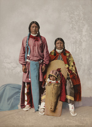 Lot 4072, Auction  118, Photochromes, Studio portrait of a Native American family