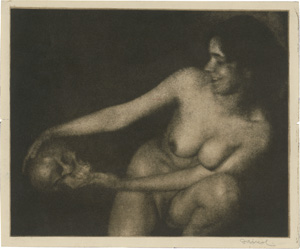 Lot 4141, Auction  118, Drtikol, Frantisek, "Le rire" (Female nude with skull)