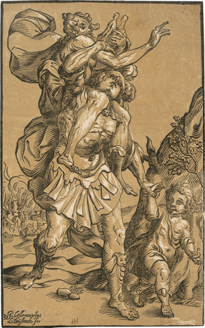 Lot 5037, Auction  118, Büsinck, Ludolph, Aeneas rettet seinen Vater Anchises aus dem brennenden Troja