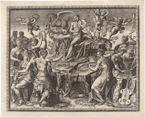 Lot 5088, Auction  118, Ghisi, Giorgio - nach, Apollo auf dem Parnass, umgeben von musizierenden Musen