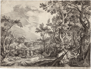 Lot 5114, Auction  118, Londerseel, Jan van, Landschaft mit Christus, der eine Besessene heilt