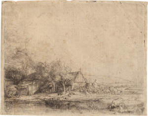 Lot 5157, Auction  118, Rembrandt Harmensz. van Rijn, Die Landschaft mit der saufenden Kuh