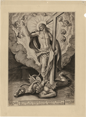 Lot 5198, Auction  118, Wierix, Hieronymus, Christus siegt über Satan
