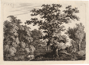 Lot 5248, Auction  118, Kolbe, Carl Wilhelm, Landschaft mit Kapelle auf einem Hügel; Landschaft mit Eiche am Wasser